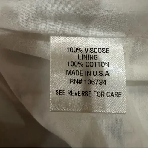 Persifor Clare White Navy Umbrella Print Flutter Sleeve Dress Large Vacation