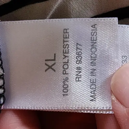 Bisou Bisou Blue Orange Striped Sheer Tunic Button Down Size XL