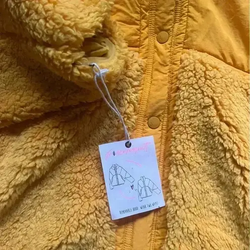 NEW Free People FP Movement Adventure Awaits Gold Coat Removable Hood Size S