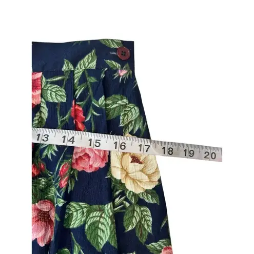 Susan Bristol Women's Long Floral Navy Blue Skirt