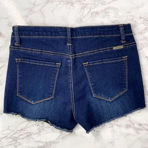Kancan Blue Dark Wash Custom Cutoff Jean Shorts 28