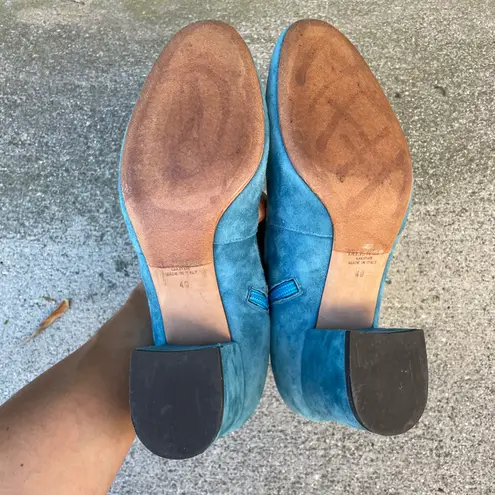 Valentino Garavani Valentino light blue stretch-suede block heel ankle boots size IT 40 US 10