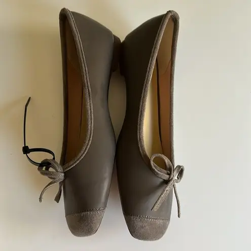 C.Paravano Women's Pump Square Toe Low Block Heels, Grey, Size 39/8