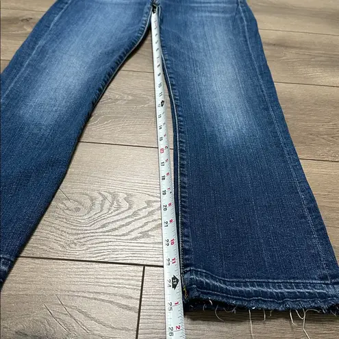 7 For All Mankind  Cropped  Boot Stretch Blue Jeans Frayed Hem Size 26