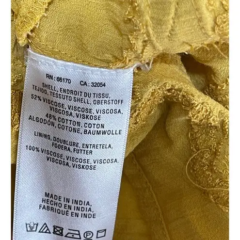 Akemi + Kin Tunic Dress Yellow Gold Slip Embroidery Bell Sleeve Size XL Extra La - Image 10