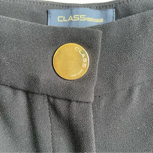 Roberto Cavalli Vintage 90s Y2k CLASS Black Pants Trousers Slacks Gold Zipper 8