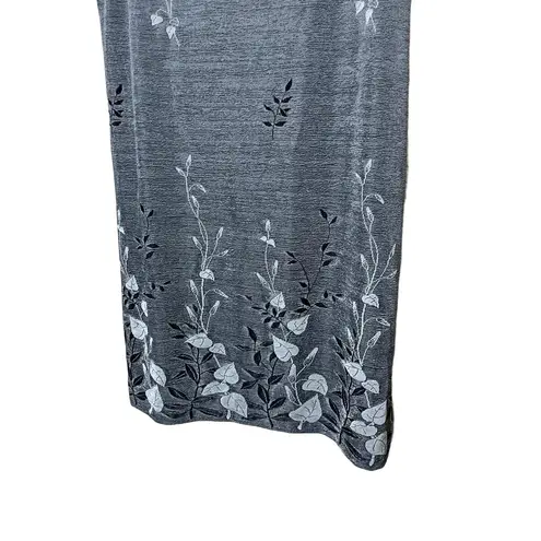 Frederick's of Hollywood Fredericks Of Hollywood Y2K Grey Floral Stretchy Slinky Strapless Dress M