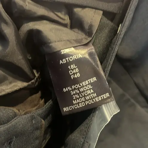 New Brook Taverner Astoria Tailored Leg Pant Size 18L Wool Blend Navy Blue NWT