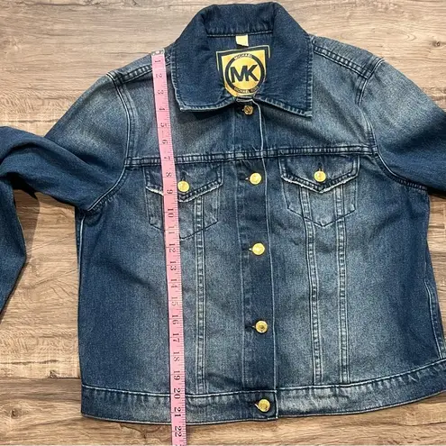 Michael Michael Kors Women's Denim Gold Button Jacket Size Large SKU#C24390