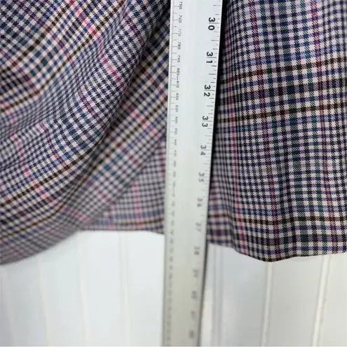 Parker NWT  NYC One Shoulder Plaid Mini Dress Peggy Plaid Puff Sleeve XL Cocktail