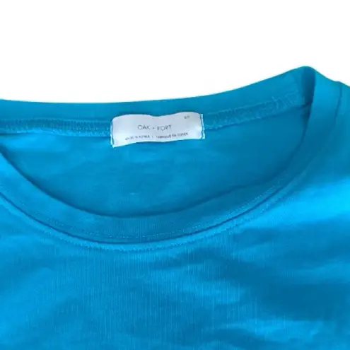 Oak + Fort 100% Cotton Oversized Boxy Turquoise Top w Adjustable Ties. nwot