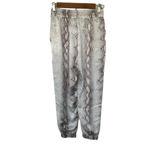 Bishop and Young Anthropologie Serpentine Satin Joggers Women's XS Snakeskin