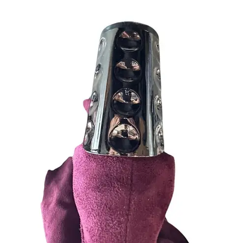 Carlos Santana Suede Over The Knee embellished metallic block heel Boots Size 10