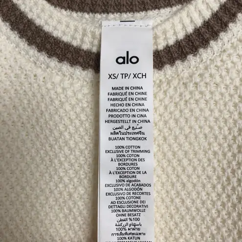 Alo Yoga Tennis Club Sweater Knit Dress Ivory/Gravel XS