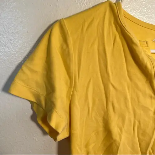 kim rogers  Split Neck T-Shirt Pale Yellow