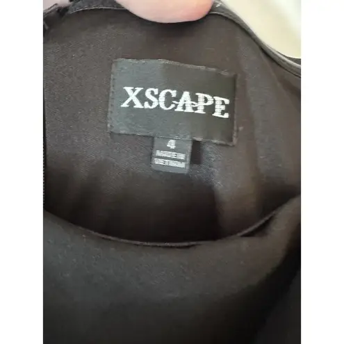 XScape Off-The-Shoulder ‘Belle’ Black Scuba Crepe Jumpsuit Size 4 NWT