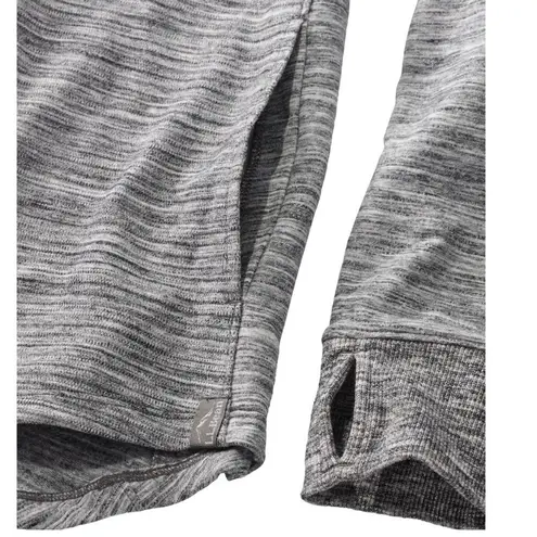 LL Bean Gray Marled Cozy Mixed Knit Pullover Funnelneck Pocket Sweatshirt MEDIUM