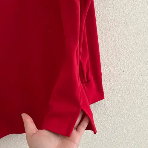 Quacker Factory VTG Red Christmas Holiday Paw Print Bling Long Sleeve Shirt S