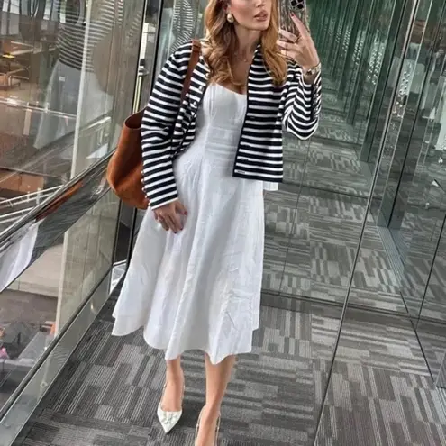 STAUD  Short Sleeve Wells Dress in White 6