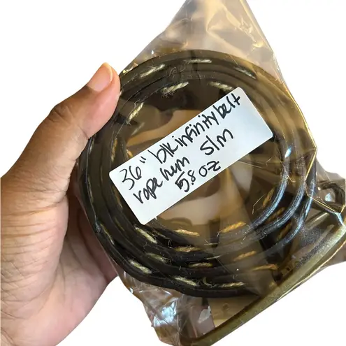 Western Cowgirl Grunge Black Infinity Stud Belt 36” Rope Stitch Hem S/M NWT