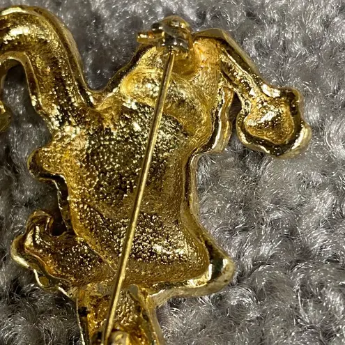 Santa Clause Riding a Candy Cane Christmas Enamel Pin Brooch Jewelry Vintage