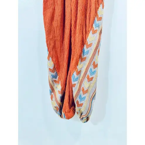 Free People Movement Embroidered Jumpsuit Orange