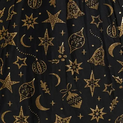 Blackmilk NWT Burned Velvet Christmas Baubles in Black Gold V-neck Maxi Dress S