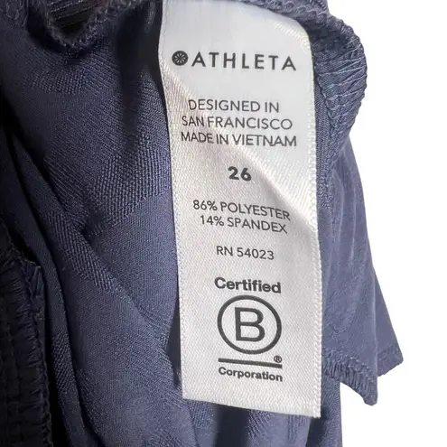 Athleta Brooklyn Textured Jacquard Leopard Medieval Violet Jumpsuit Size 26