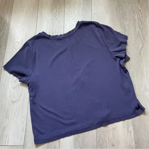 Wilfred Free Aritzia Ribbed Crop Top Tee Shirt Purple (2XL)