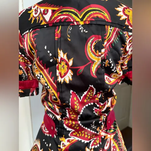 Reversible Robertson LA 2000s Y2K Paisley Red Satin Top Satin Blouse Romantic XS