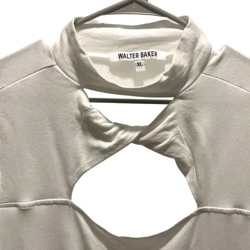Walter Baker Shelby Cream Mock Neck Twisted Cutout Short Sleeve T Shirt Top XL