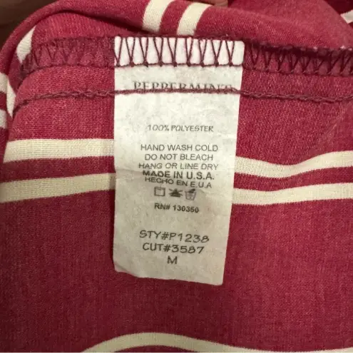 Peppermint PEPPERMENT Vneck Long Flare Sleeves Back Tie Burgundy Stripe Short Romper Size M