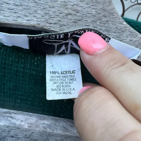 Vintage 80s 90s Maggie Lawrence Teddy Bear Sweater Green Plaid Crewneck XL?