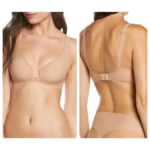 SKIMS Naked Underwire Plunge Bra In Honey (36A)