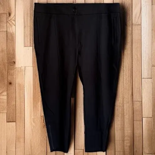 Betabrand Women's Pants XXL Petite Black Pencil Cigarette Ankle Zip Skinny Yoga