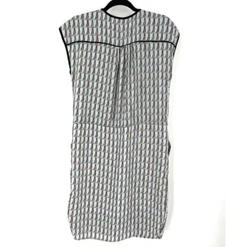 CKS Women's Giraffe Print Cap Sleeve Elastic Waist Mini Dress Blue Black Small