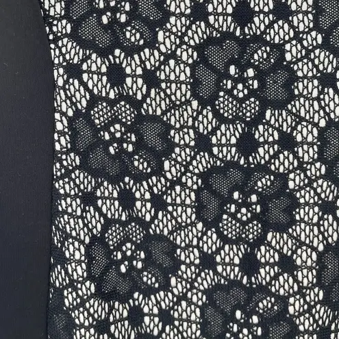 Enfocus Studio Lace Sheath Dress Sz 6 Gothic Nude Illusion Party Cutout Witchy