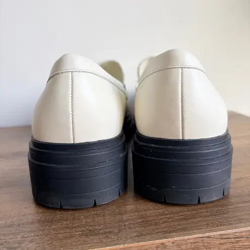 Quince NWOB Italian White Leather Lug Sole Loafers Women's 11 Slip On Trendy