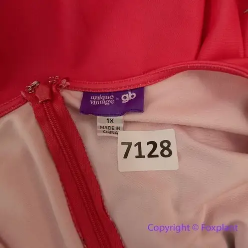 Unique Vintage X GB Sunflower Bikes Pink Fit-And-Flare Dress, size 1X