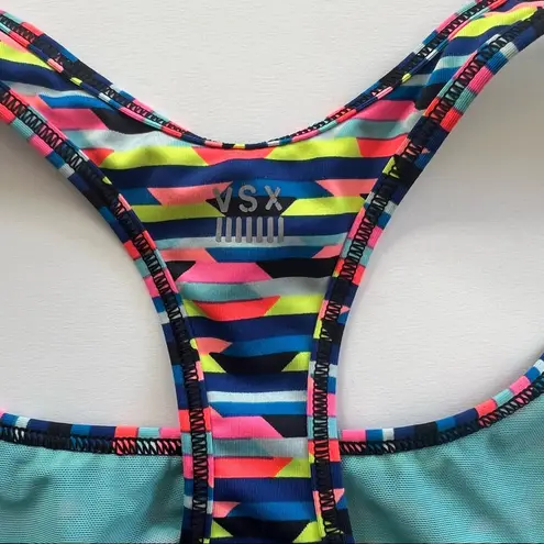 VSX Sport Victoria's Secret Racerback Sports Bra Multicolored Geometric L Black Size L