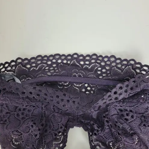 Aerie  Women's Bra XS Purple Bralette Lace Crochet Eyelet Halter Racerback