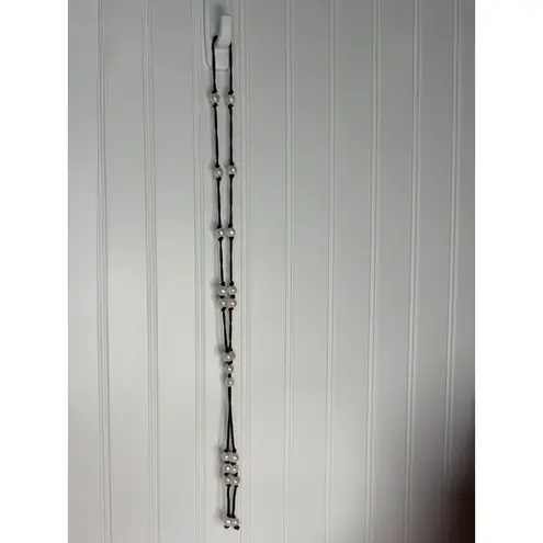 Imitation Pearl & Suede Necklace NWOT – 19" Length White