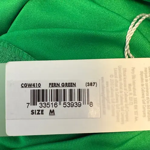 Callaway 1/4 Zip Polo Golf Shirt Fern Green Branded Medium NWT Moisture Wicking
