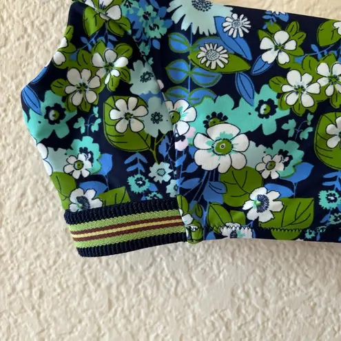 Aerie  Floral Wide Strap Scoop Bikini Top Size Small