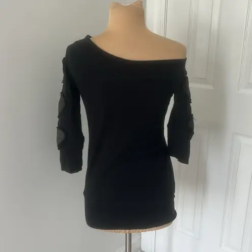 Joystick Dreamland Johnny Was Black Heart Applique Sweatshirt Size M