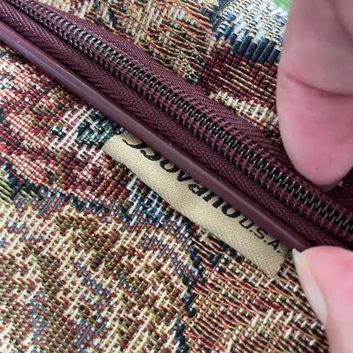 Vintage Bovano Cat Tapestry Shoulder Bag Laptop Fits Tote Purse Red