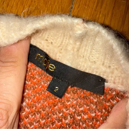 Maje Marreau Mohair Blend Cardigan Diamond Jacquard size 2 Medium