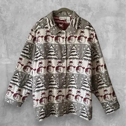 Breckenridge Vintage tapestry snowman jacket.Button front . Size Large