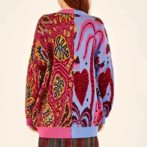 Farm Rio ππ Mixed Prints Cardigan ~ Blue Tropical Magic + Tropical Stripes NWT