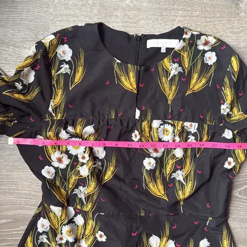 BORGO DE NOR DRESS ALBA BLACK FLORAL PRINT CREPE Size M